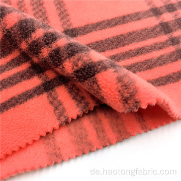 Gefärbter gestreifter Plaid-bedruckter Polar Fleece-Frauenstoff